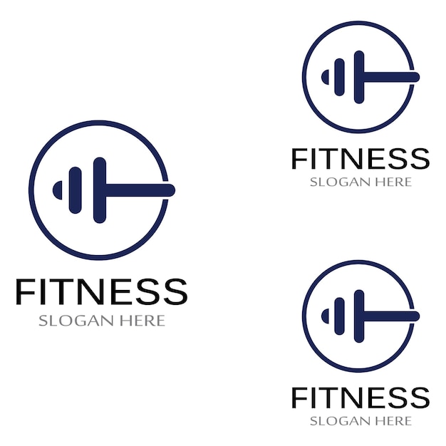 Fitness-studio und langhantel-silhouette-logodesign für fitness-studio und langhantelunter verwendung eines vektorillustrations-vorlagen-designkonzepts