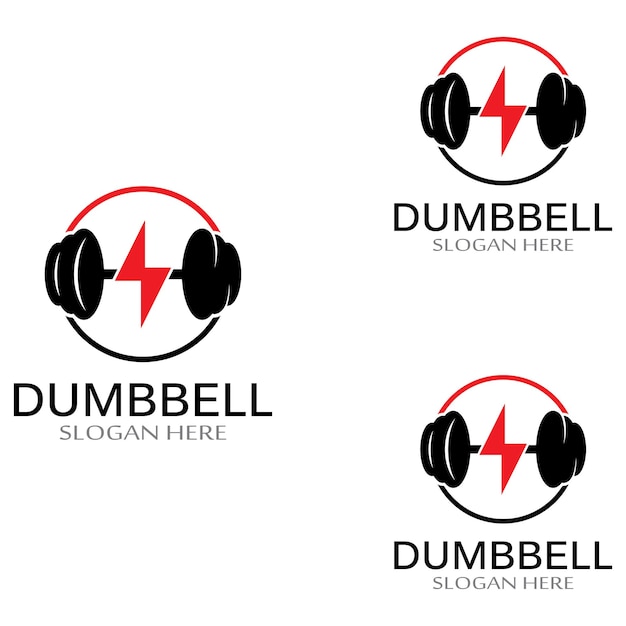 Fitness-studio und langhantel-silhouette-logodesign für fitness-studio und langhantelunter verwendung eines vektorillustrations-vorlagen-designkonzepts