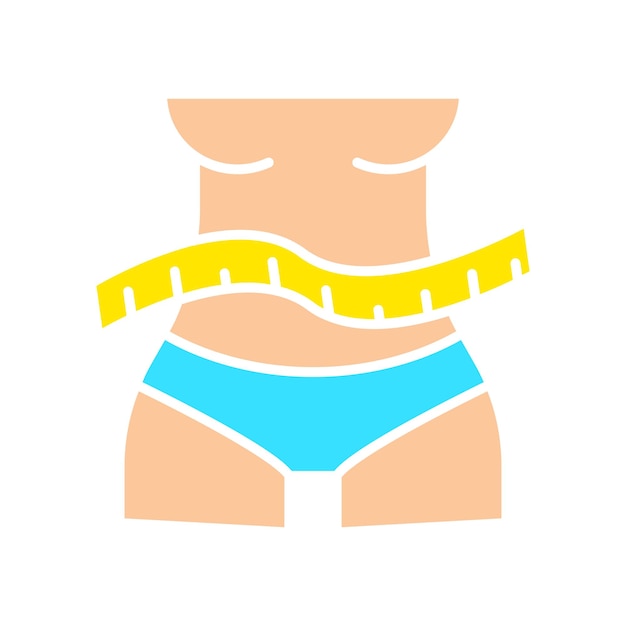 Fitness-Symbol Taille mit Messband Gewichtsverlust Gesundheit Diät Bewegung schlanke Körperform Fitness Wellness
