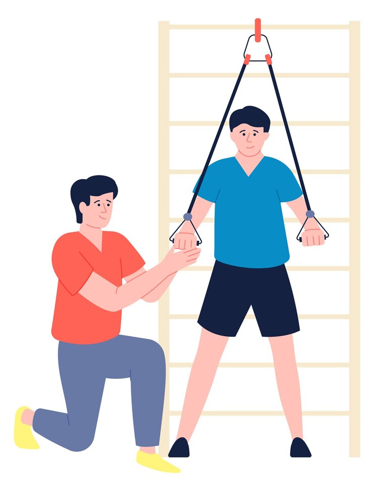 Vektor fitness-trainer training dehnung fit person