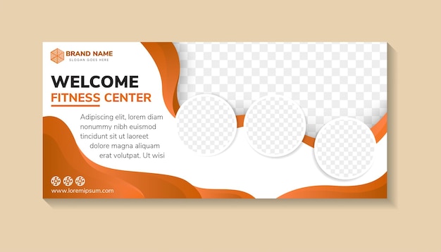 Fitness-Trainingszentrum bietet Werbung für Social-Media-Banner-Vorlagen Kreatives Business-Marketing