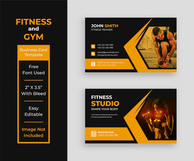 Fitness-Visitenkartenschablone