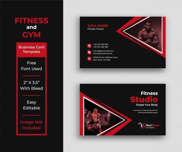 Fitness-Visitenkartenschablonenentwurf