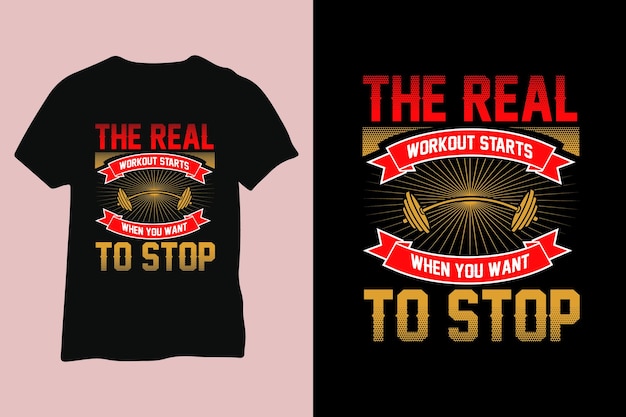Fitness-workout-fitness-typografie-t-shirt-design