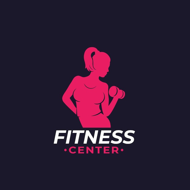 Fitnesslogo mit sportlichem Mädchen