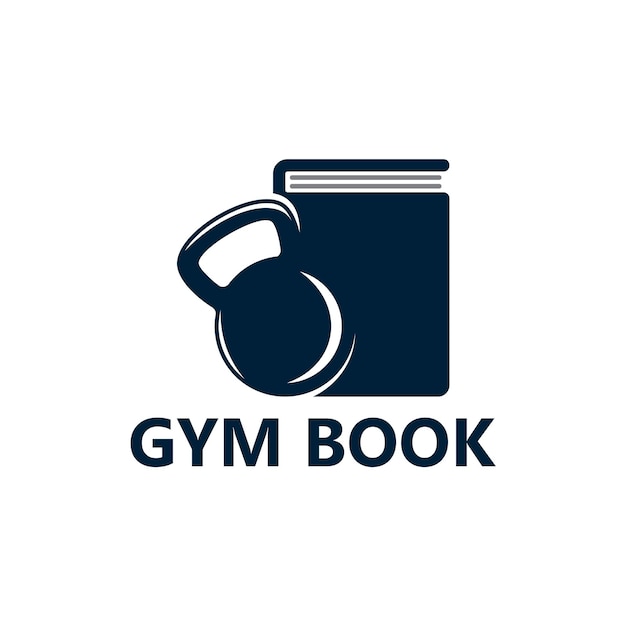 Fitnessstudio buch logo template design vektor, emblem, designkonzept, kreatives symbol, icon