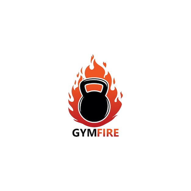 Fitnessstudio Feuer Logo Vorlagendesign