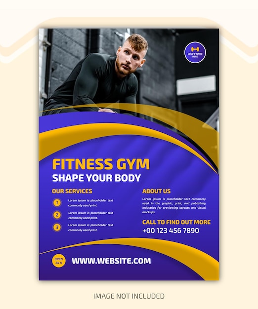 Vektor fitnessstudio fitness flyer vorlage premium-vektor-design