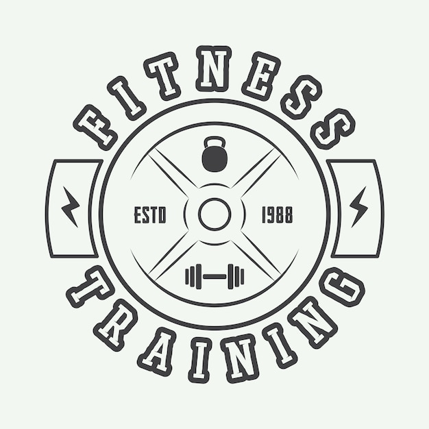 Fitnessstudio-logo im vintage-stil