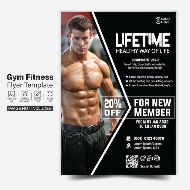 Fitnessstudio oder fitness-flyer-vorlage