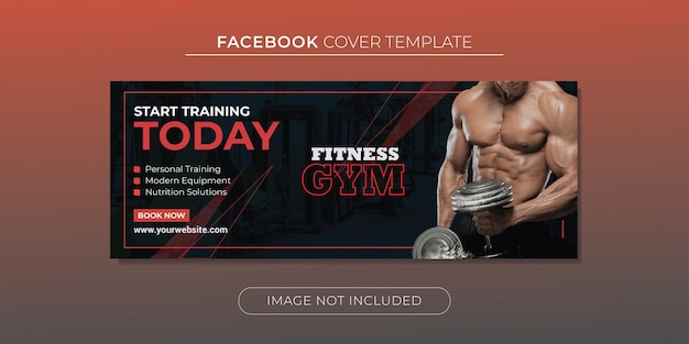 Vektor fitnessstudio-titelbild für facebook