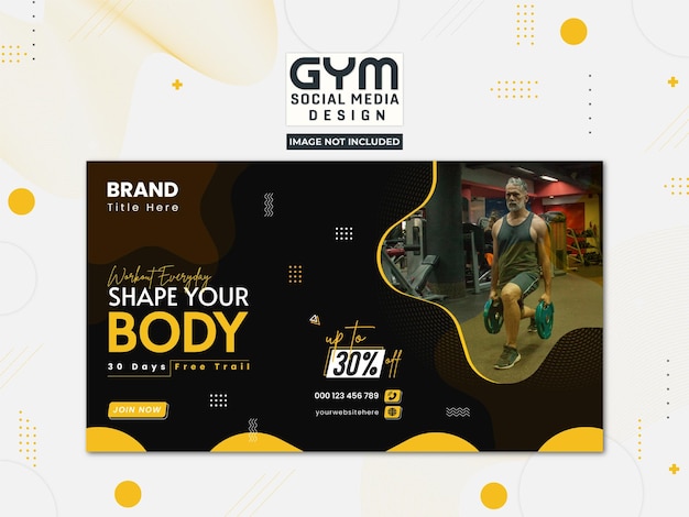 Vektor fitnessstudio und fitness social media design