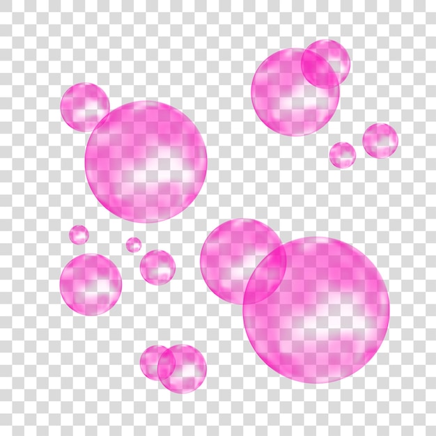 Fizz Rosa sprudelnde Luft- oder Wasserblasen auf weißem Hintergrund Fizzy funkelt Gum