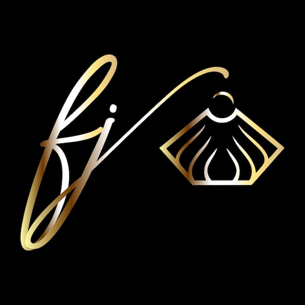 Fj-monogramme-logo-schmuck-logo-vektorvorlage