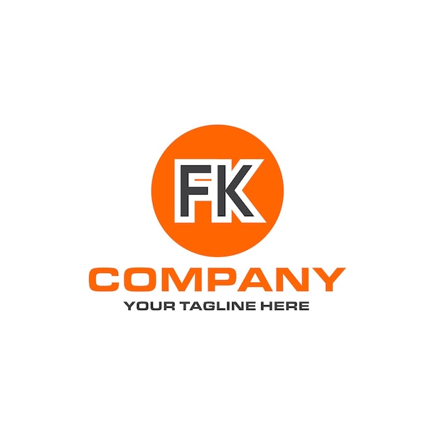 FK-Buchstabe abgerundete Form Logo-Design