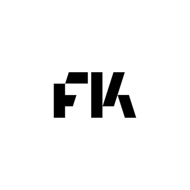 FK-Monogramm-Logo-Design, Buchstabe, Text, Name, Symbol, einfarbig, Logo, Alphabet, Zeichen, einfaches Logo