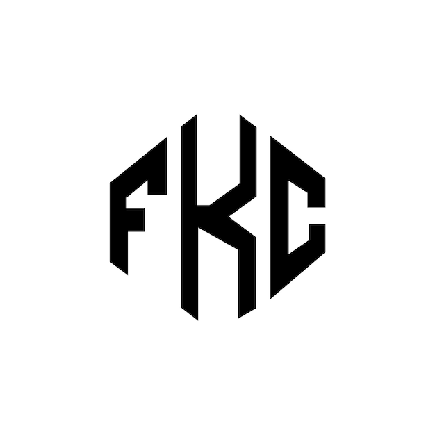 Vektor fkc buchstaben logo design mit polygon form fkc polygon und würfel form logo design fkc hexagon vektor logo vorlage weiße und schwarze farben fkc monogramm geschäft und immobilien logo