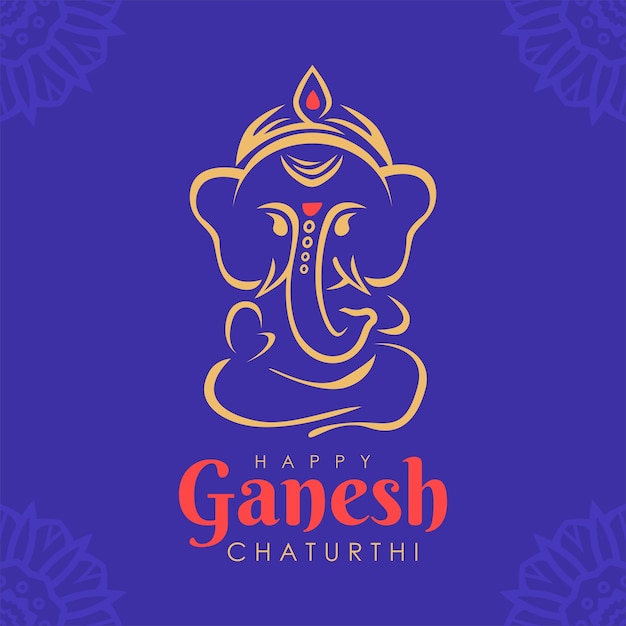 Flach-glückliche ganesh chaturthi poster vorlage vektor