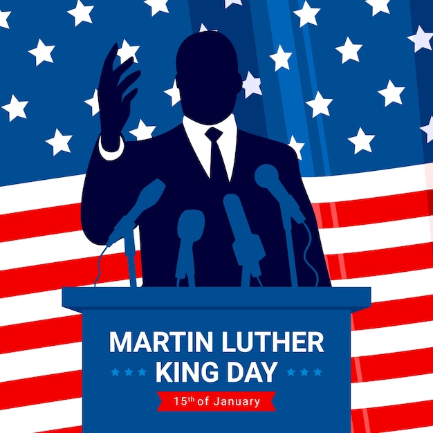 Vektor flach-martin-luther-king-tag-illustration