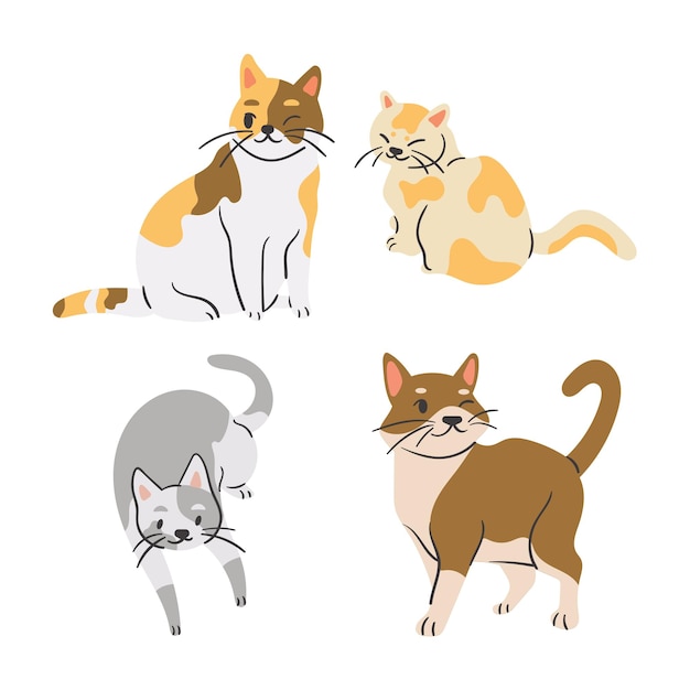 Flach, sauber, gefüllt, katzenartiges Haustier, ganzer Körper
