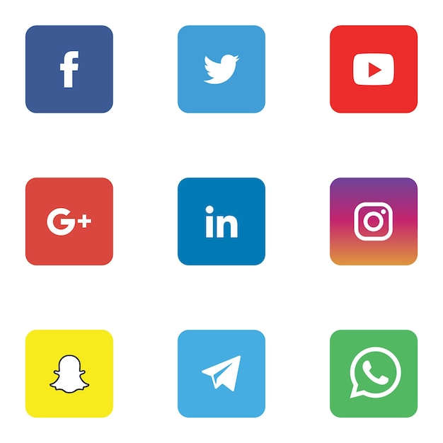 Flach social media icons