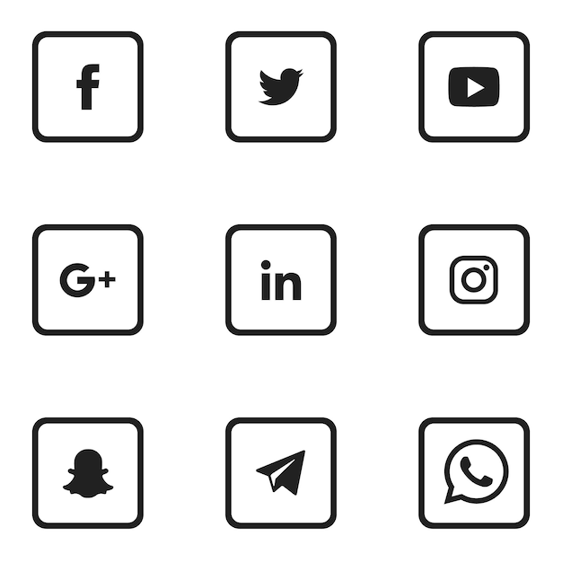 Vektor flach social media icons