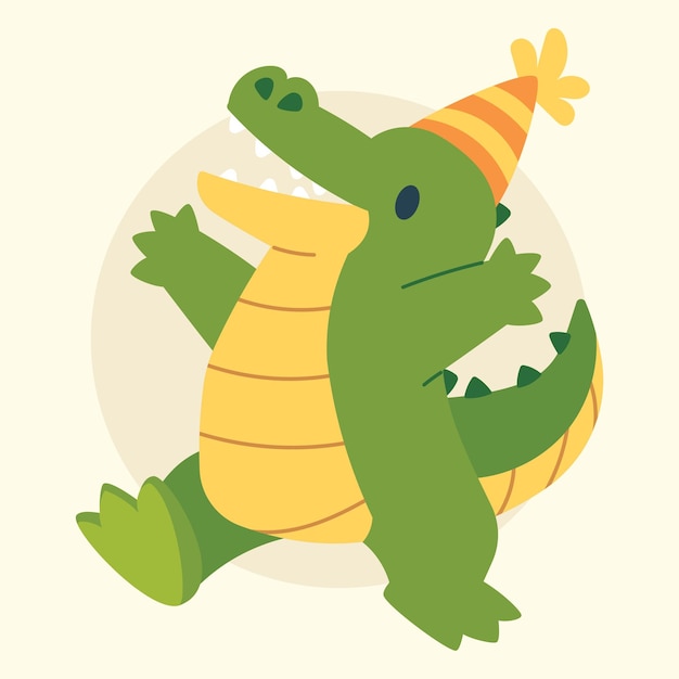 Flach-Vektor-Tier-Geburtstags-Illustration