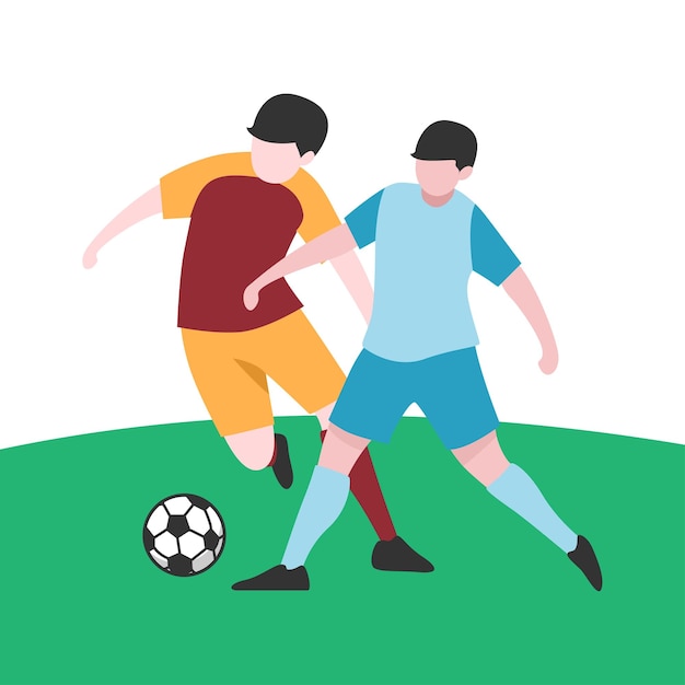 Flachbild von Spielern, die um den Ball kämpfen