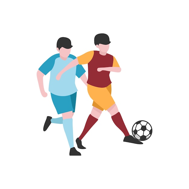 Flachbild von Spielern, die um den Ball kämpfen