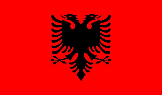 Vektor flachdarstellung der albanischen nationalflagge