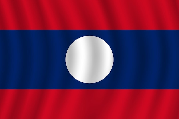 Flachdarstellung der laos-nationalflagge