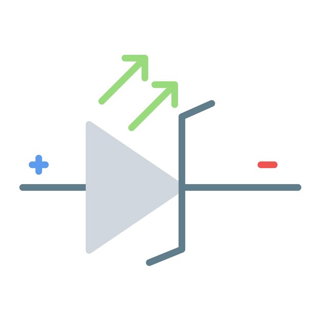 Vektor flachdarstellung der leuchtdiode