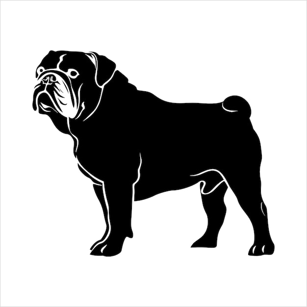 Flachdarstellung der Silhouette eines Spaniel-Hunds
