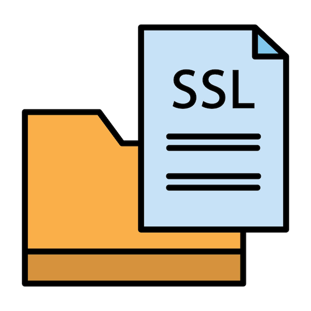 Vektor flachdarstellung der ssl-datei