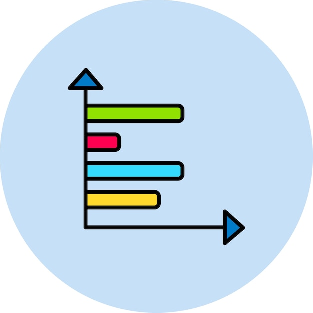 Flachdarstellung des horizontalen Balkendiagramms