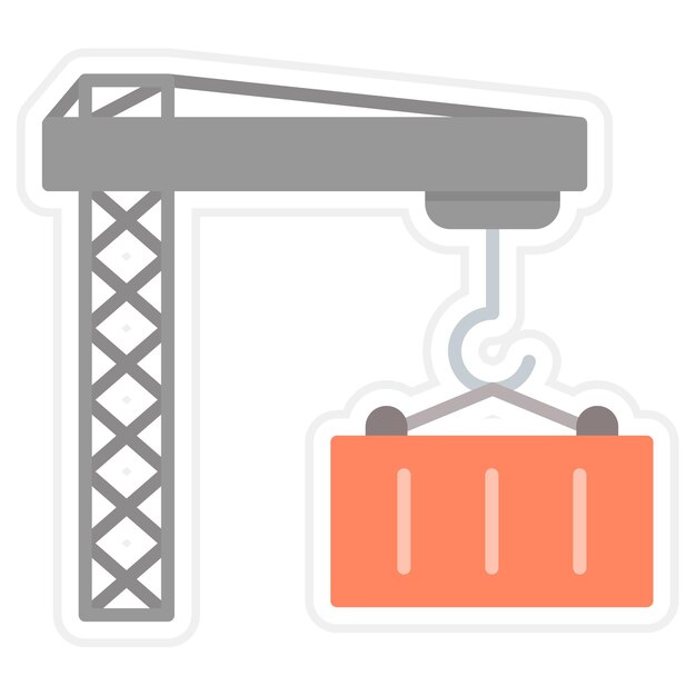 Vektor flachdarstellung von containerkranen