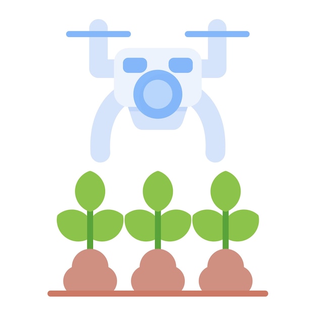 Vektor flachdarstellung von landwirtschaftlichen drohnen