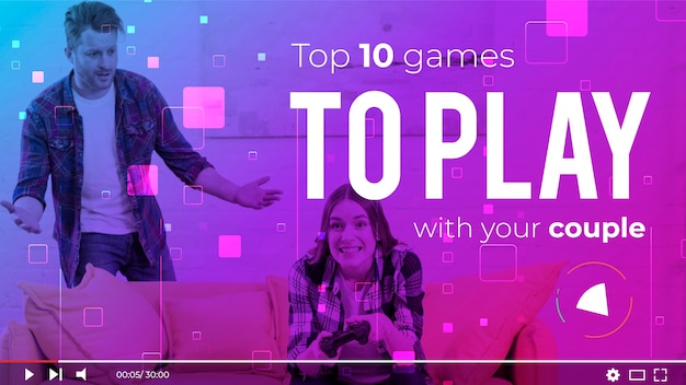 Flache abstrakte Spieler Youtube Thumbnail