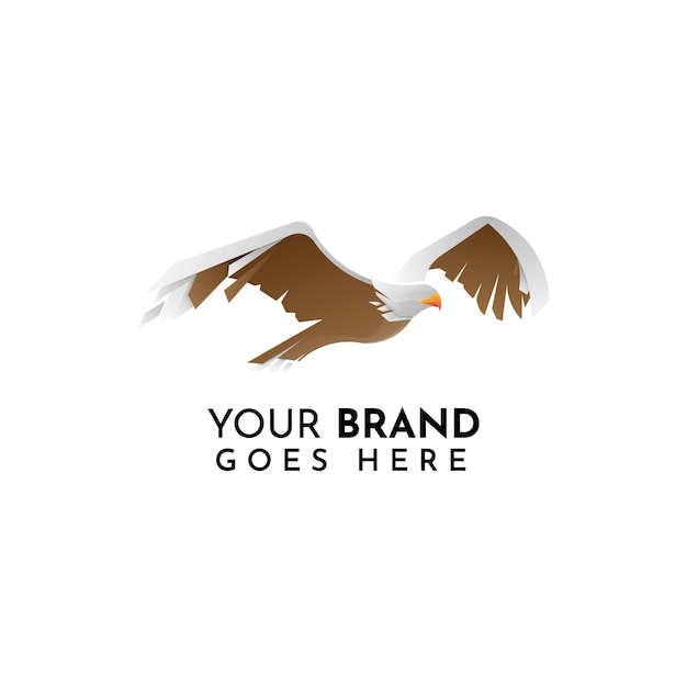 Flache adler logo vorlage