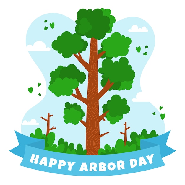 Flache Arbor Day Illustration