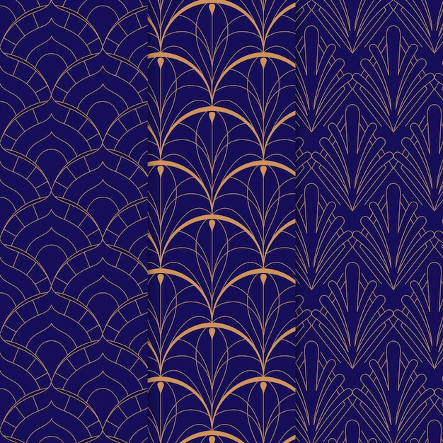 Flache Art-Deco-Musterkollektion
