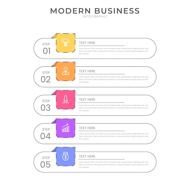 Flache art infografik design organigramm prozessvorlage mit bearbeitbarem text