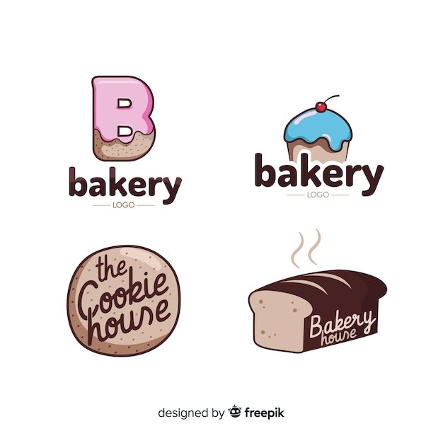 Flache bäckerei logo vorlage