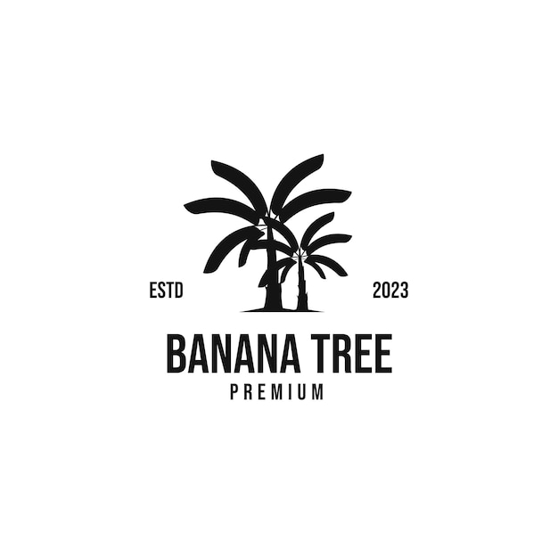 Flache bananenbaum-logo-design-vektorkonzept-illustrationsidee