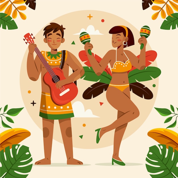 flache brasilianische Karnevals-Illustration