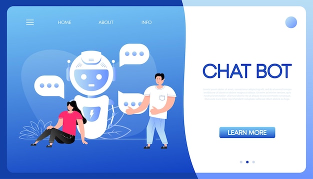 Flache Chat-Bot-Leute für Webdesign Ui-Designkonzept Cartoon-Vektorillustration