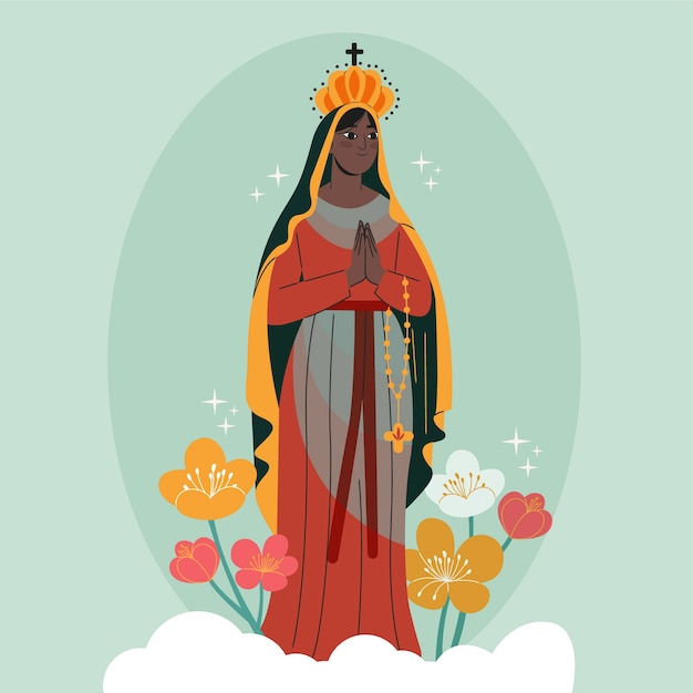 Flache Darstellung der Nossa senhora aparecida