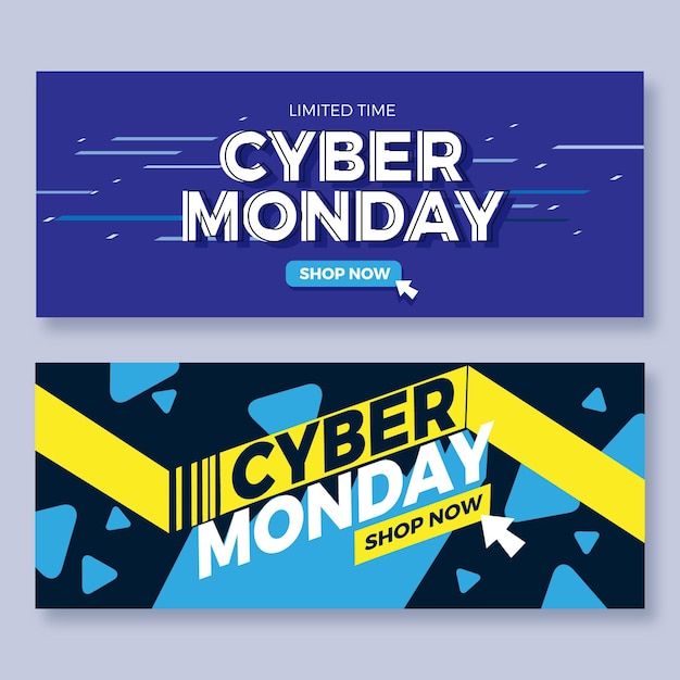 Flache design cyber montag banner vorlage