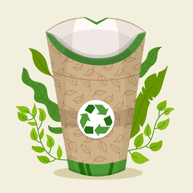 Vektor flache design-eco-cup-illustration