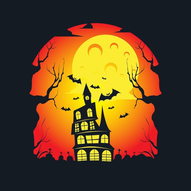 Vektor flache design-halloween-hintergrund-vektor-illustration